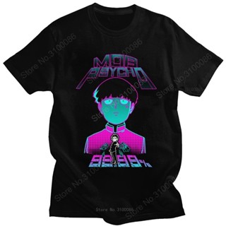 เสื้อยืดแขนสั้น คอกลม ผ้าฝ้าย พิมพ์ลายการ์ตูนมังงะ Mob Psycho 100 สําหรับผู้ชาย_08