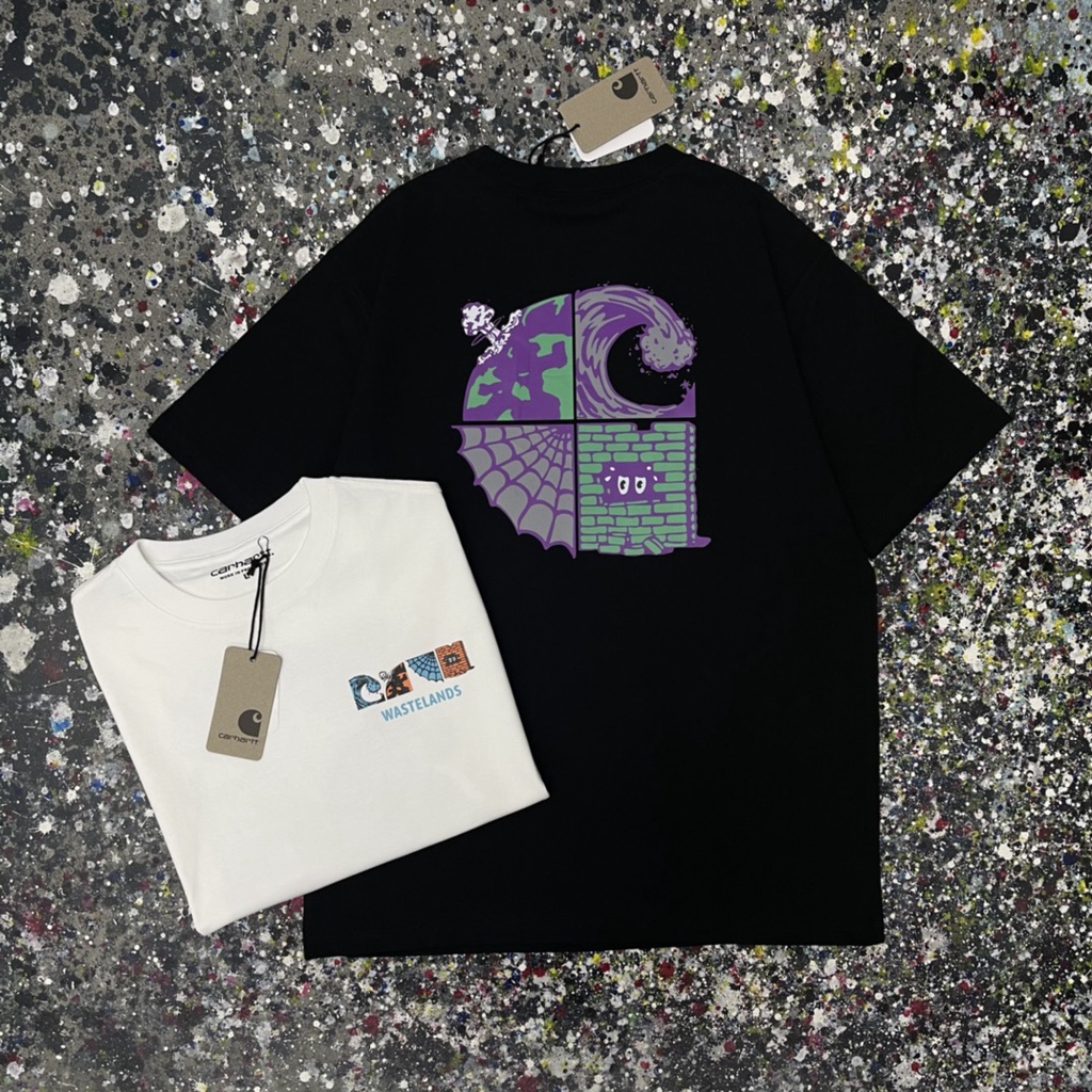 เสื้อยืดแขนสั้น พิมพ์ลายกราฟฟิติ ทรงหลวม แฟชั่นคู่รัก