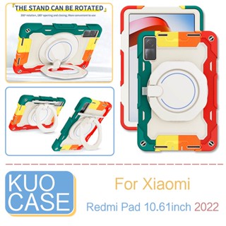 เคสกันกระแทก 360 องศา สําหรับ Xiaomi Redmi Pad 10.61 นิ้ว 2022° ฝาครอบขาตั้ง แบบหมุนได้