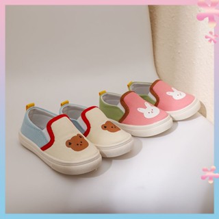 2023 Spring and Autumn new one-pedal childrens canvas shoes cartoon leggings girls shoes soft bottom baby boy toddler shoes