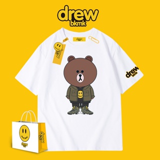 drew Justin Bieber with the same house smiley bear China limited short-sleeved t-shirt mens couple wear new summer_03