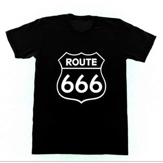 เสื้อยืดวินเทจเสื้อยืด พิมพ์ลาย Route 666 53 Zombie Satanic Satan Church High Way To Hell สีขาว สไตล์คลาสสิก สําหรั_04