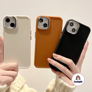 เคสโทรศัพท์มือถือ แบบนิ่ม ป้องกันกระแทก ป้องกันกล้อง สีพื้น สําหรับ IPhone 14 Pro Max 11 12 13 Pro Max