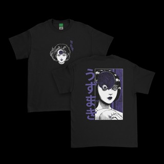 เสื้อยืด พิมพ์ลายมังงะ Junji Ito Uzumaki