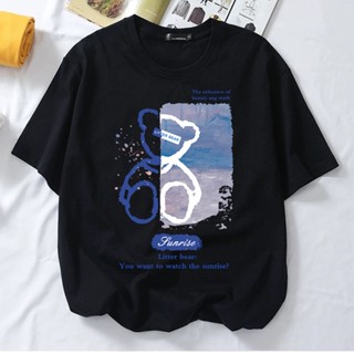 POPULAR TEDDY BEAR TSHIRT WOMEN MEN BAJU PEREMPUAN LELAKI KOREAN STREETWEAR GRAPHIC T-SHIRT COTTON OVERSIZE COUPLE _02