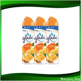 สเปรย์ปรับอากาศ กลิ่นส้ม Air Freshener Spray Orange 320 กรัม (แพ็ค3กระป๋อง) เกลด Glade สเปรย์ ปรับอากาศ