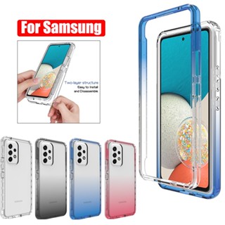 2 IN 1 Shockproof Armor Case For Samsung Galaxy S23 Ultra S22 Plus S21 FE A04 A04S A14 A54 A13 A23 A33 A53 A73 A52 A52s A72 A50 A50S A30S A03 A03S Soft Clear Casing Bumper Protection Cover