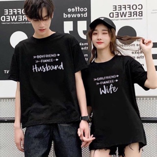 Couple T-Shirts Top Casual Printed Fianee Cute Couples Shirts Lovers Shirt ValentineS Day Tshirts เสื้อยืด
