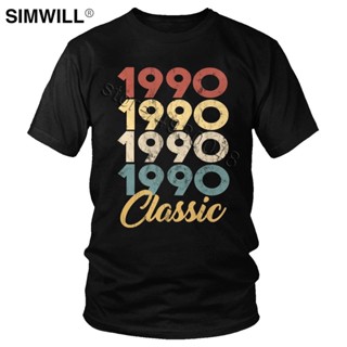 Classic Printed Cotton T-Shirt Short Sleeve Intage 1990 30Th Birthday 30 Years Old_03