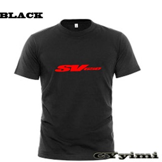 เสื้อยืด ผ้าฝ้าย พิมพ์ลายโลโก้ Suzuki Sv650 Sv 650 สําหรับผู้ชาย