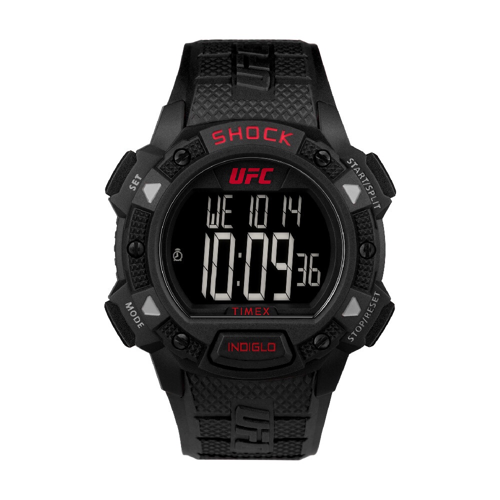 Timex TW4B27400 UFC CORE SHOCK นาฬิกาข้อมือผู้ชาย สายเรซิ่น สีดำ หน้าปัด 45 มม.