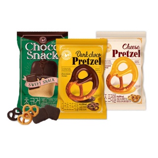 Mountain &amp; Field ขนมขบเคี้ยวเกาหลี / Dark Choco Pretzel 40gx5p + ชีสเพรสเซล 40gx5p + ช็อกโกแลตอบแห้ง 40gx5p