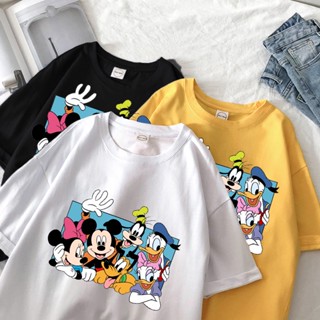 Disney Kawaii Mickey Mouse Summer T-shirt Ladies Black Top Kormen Korean Style_03