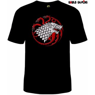 Yuanl5 {พร้อมส่ง เสื้อยืดผ้าฝ้าย 100% พิมพ์ลาย Game Of Thrones Sigil Mash Up House Stark Targaryen โอเวอร์ไซซ์ ไซซ์ XS-6