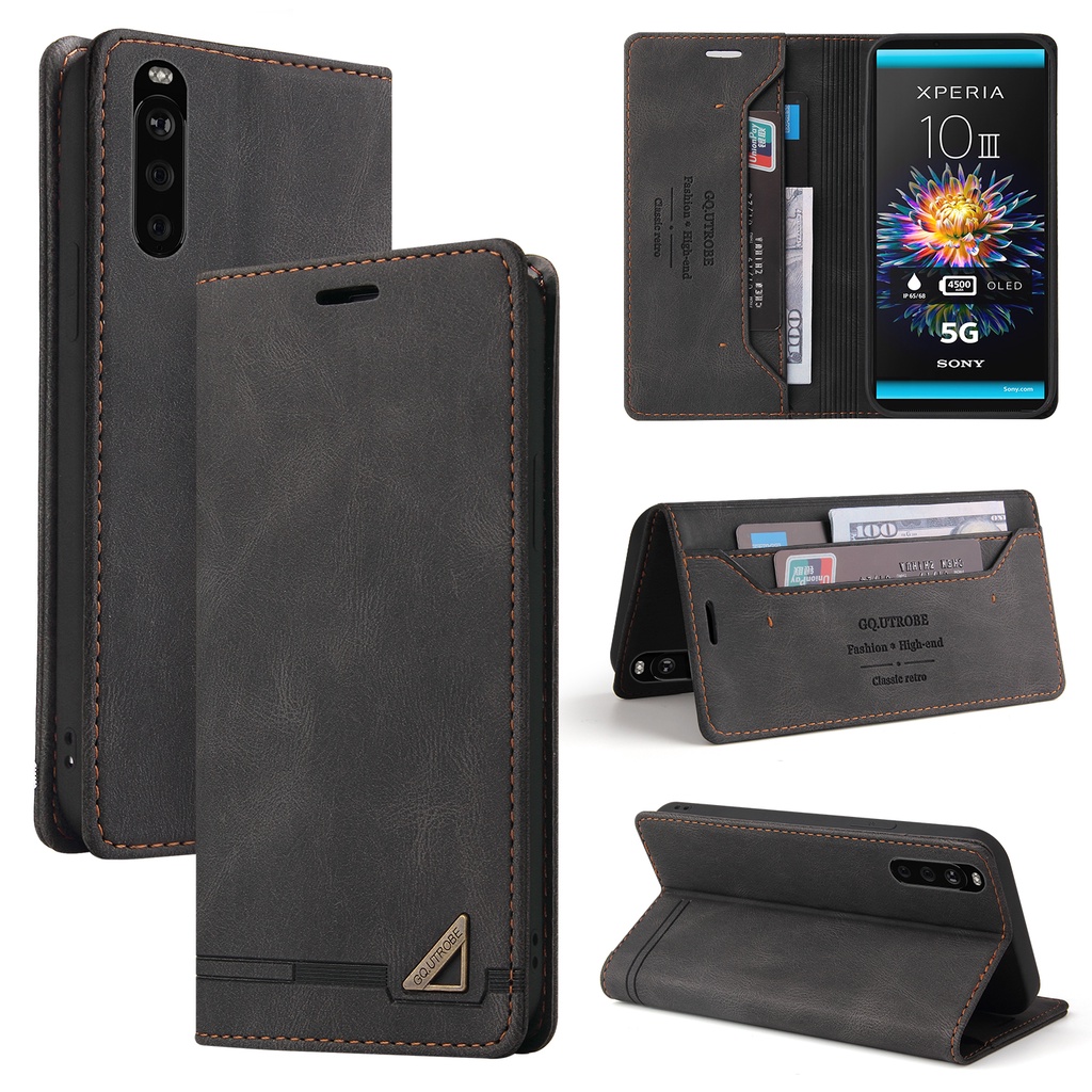 เคสฝาพับ เคสเปิดปิด Case for Sony Xperia 1 VII 10 VI 2024 V IV 1 II 5 III 2 3 4 5 6 7 5G โทรศัพท์หนัง TPU นิ่ม ฝาพับแม่เหล็ก พร้อมช่องใส่บัตร สไตล์เรโทร สําหรับ Metal Logo Leather Case Flip Cover Magnetic Wallet ฝาพับหนัง YG008 ราคา ถูกที่สุด ดีลบีเคเค แกลเลอรีภาพที่ 3