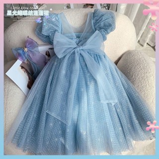 Girls summer dress 2023 new childrens western style girls mesh dress Korean princess dress