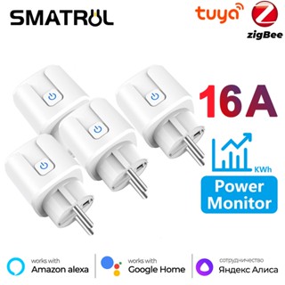 Smatrul Zigbee Socket Tuya Wifi ปลั๊กอะแดปเตอร์ไร้สาย 220 V สําหรับ Google Home Alexa