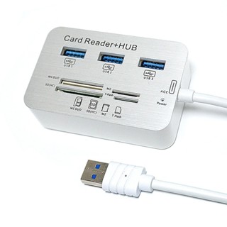 USB 3.0 to 3-Port USB Hub + MS/SD/M2/TF Card Reader Combo