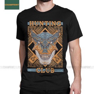 Hunting Club Tigrex Monster Hunter World Men T Shirts Gaming Rathian Dragon MHW Game Tee Shirt Short Sleeve T-Shirt_01