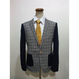 Suit0032 เสื้อสูท นำเข้า มือสอง สีเทา CLOVEC อก 38 นิ้ว