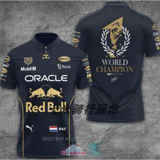 F1 Red Bull Racing custom T-shirt Max Verstappen world champion T-shirt racing quick-drying POLO shirt