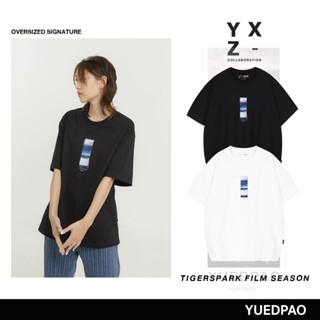 Yuedpao X Tigerspark film season ยอดขาย No.1 รับประกันไม่ย้วย 2 ปี เสื้อยืดเปล่า เสื้อยืด Oversized แขนสั้น Black&amp;W_04