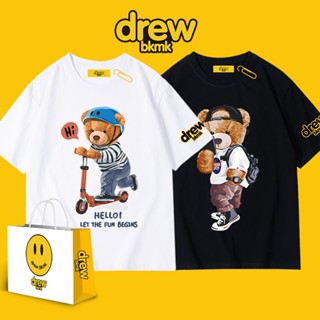 NAS bear T-shirt short-sleeved drew smiley cartoon astronaut print couple wear autumn joint loose male_01