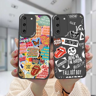 เคสโทรศัพท์มือถือแบบนิ่ม ลายฉลากสติกเกอร์ผีเสื้อ ตัวอักษร สําหรับ Samsung A52 A32 A12 A51 A03S A10S A50 A20S J7 Prime A02S A20 A72 A50S A10 A30S A52S A30 M12 M10 M01S A54 A15 A16 A9 A5 Y12 Y20 A12