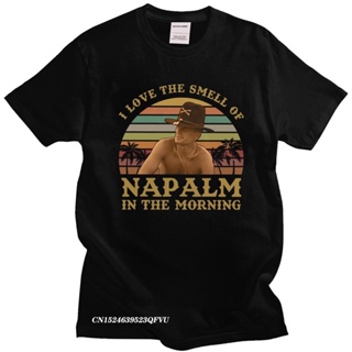 เสื้อยืด ผ้าฝ้าย พิมพ์ลาย I Love The Smell Of Napalm In The Morning สไตล์วินเทจ สําหรับผู้ชาย