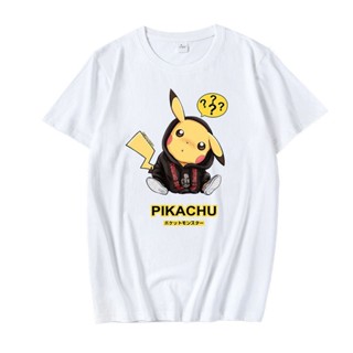 Pikachu Pokemon Cotton Tshirt Men Unisex Youth Couple T-shirt Couple Wear Tops_07