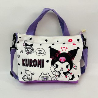 กระเป๋าถือ กระเป๋าสะพายไหล่ ผ้าแคนวาส ลาย Stitch Kuromi My Melody Hellokitty เหมาะกับของขวัญ สําหรับเด็กผู้หญิง