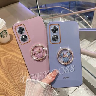 ใหม่ เคสโทรศัพท์มือถือ ขอบตรง ลายหมีน่ารัก พร้อมแหวนขาตั้ง สําหรับ OPPO Reno8 T 5G 4G Reno 8 8T 2023 Reno8T