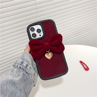 เคสโทรศัพท์มือถือ ซิลิโคน ลายโบว์ สามมิติ สไตล์เกาหลี เรโทร สําหรับ Apple iPhone 14 13ProMax 12 13 11 11 12 13 11 12ProMax 14Pro