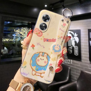 ใหม่ เคสโทรศัพท์มือถือนิ่ม ป้องกัน ลายการ์ตูนแมว และกระต่าย แต่งกลิตเตอร์ พลอยเทียม พร้อมสายคล้องข้อมือ สําหรับ OPPO Reno8 T 8T Reno 8 T A78 4G 5G 2023