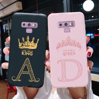 เคสโทรศัพท์ ซิลิโคนนิ่ม กันกระแทก ลายตัวอักษร King Queen แฟชั่น สําหรับ Samsung Galaxy Note 9 Note 9