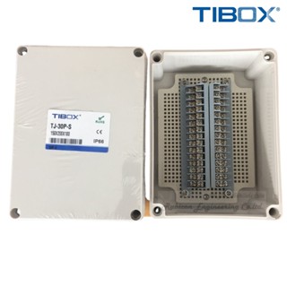 TIBOX TJ-30P-S กล่องพลาสติก พร้อมเทอร์มินอลบล็อก (Plastic Terminal Block Box IP66) 30Pole 10A Size : 200x150x100 mm.