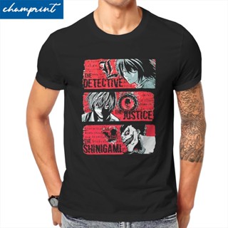 Awesome Death Note T-Shirt for Men Crew Neck Cotton T Shirts Yagami Light Misa Short Sleeve Tees Clothes