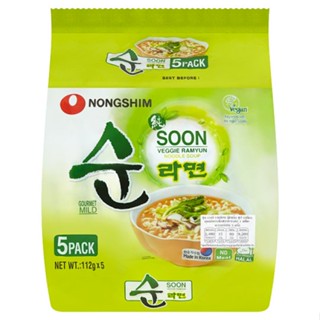 นงชิมซุนเวจจี RAMYUN บะหมี่รสผัก112ก.แพ็ค5NONGSHIM VEGGIENOODLE SOUP112GX5