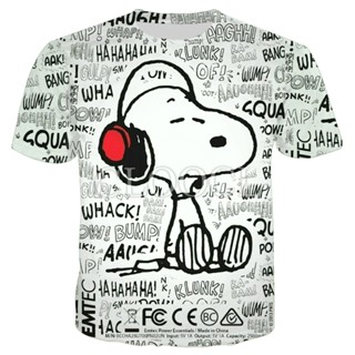 Cloocl เสื้อยืดแขนสั้นลําลอง พิมพ์ลายการ์ตูน Snoopy 3D แฟชั่นสําหรับผู้ชาย และผู้หญิง