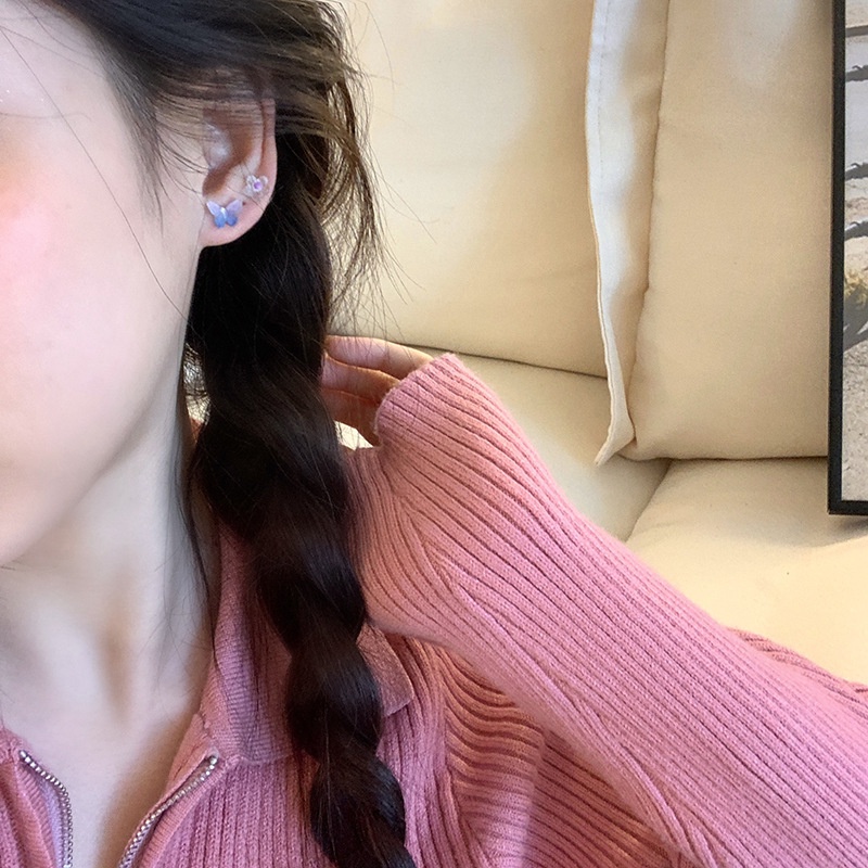 8 ชิ้น / เซต หวาน อารมณ์ ดอกไม้ ต่างหูสตั๊ด / ผู้หญิง ที่เรียบง่าย สีสัน ดอกทิวลิป ผีเสื้อ ต่างหูสตั๊ด
