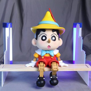 Crayon Shin-chan  โมเดลฟิกเกอร์คอสเพลย์ ชินจัง Pinocchio Sakyamuni ข้อต่อขยับได้ ของเล่นสําหรับเด็ก BY2