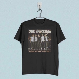 ขายดี เสื้อยืดผ้าฝ้าย พิมพ์ลาย One Direction 2014 Where We Are Tour สไตล์วินเทจ สําหรับผู้ชาย LEidik91IPfmep90