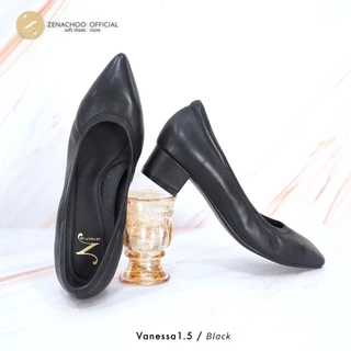 พร้อมส่ง ทรงใหญ่ลด 1 ไซส์ เปลี่ยนไซส์ได้ ไม่รับคืน Zenachoo รุ่น Vanessa1.5 สูง 1 นิ้วครึ่ง รองเท้าหนังแกะแท้หัวแหลม ...