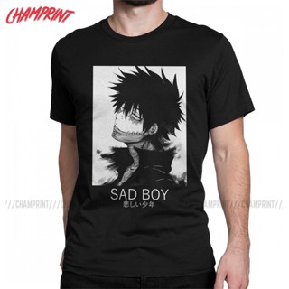 ใหม่ เสื้อยืดแขนสั้น คอกลม ผ้าฝ้าย 100% พิมพ์ลายอนิเมะ Dabi My Hero Academia Sad Boy สไตล์วินเทจ สําหรับผู้ชาย และผ_04