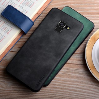 เคสโทรศัพท์มือถือหนัง กันลายนิ้วมือ ทนทาน สําหรับ Samsung Galaxy A8 2018 A8 Plus