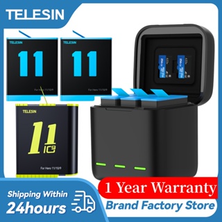 Telesin ที่ชาร์จแบตเตอรี่ 1750mAh อุปกรณ์เสริมกล้องแอคชั่น สําหรับ GoPro 11 Hero 11 GoPro 10 9 GP-BTR-901