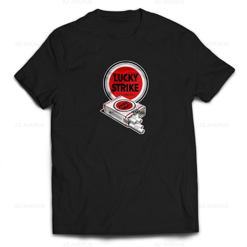 เสื้อยืดแขนสั้น พิมพ์ลาย Lucky Strike streetwear โอเวอร์ไซซ์ สําหรับผู้ชาย