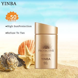 Yinba ครีมกันแดดไวท์เทนนิ่ง ป้องกันรังสียูวี 60 กรัม 50+ ป้องกันผิวไหม้ สดชื่น และปราศจากน้ํามัน