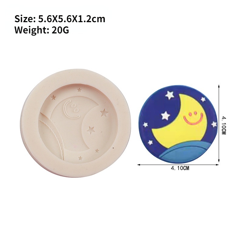 Sun Moon Love แม่พิมพ์ซิลิโคน รูปหน้ายิ้ม สีรุ้ง สําหรับทําช็อคโกแลต ฟองดองท์ เค้ก เบเกอรี่ - รูปที่ 6