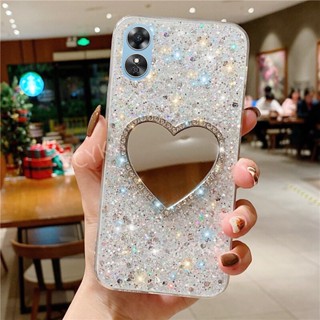 เคสโทรศัพท์มือถือ แบบนิ่ม ลายกลิตเตอร์ พร้อมกระจก สําหรับ OPPO Reno8 T 5G 4G Reno 8T 5G